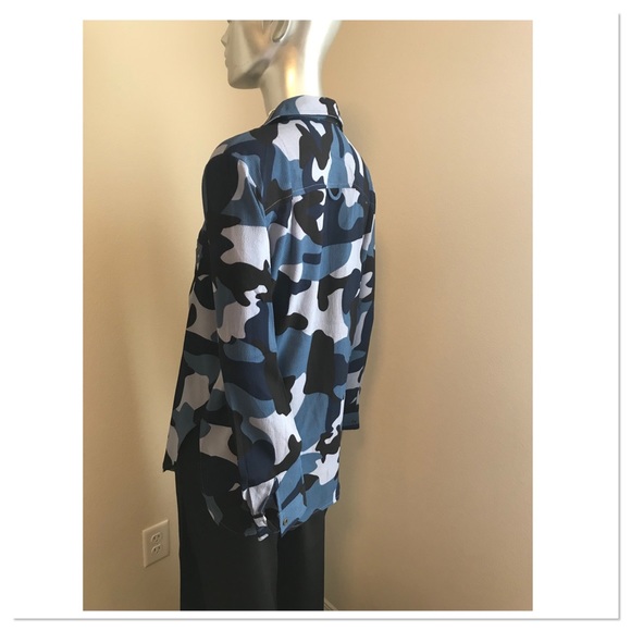 Blue Camo Blouse - Picture 4 of 5